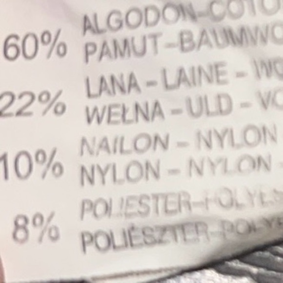 Zara Heather Grey Cotton/Wool Blend Cable Sweater w/Fur Lined Neck Size 9-12m - Picture 7 of 8